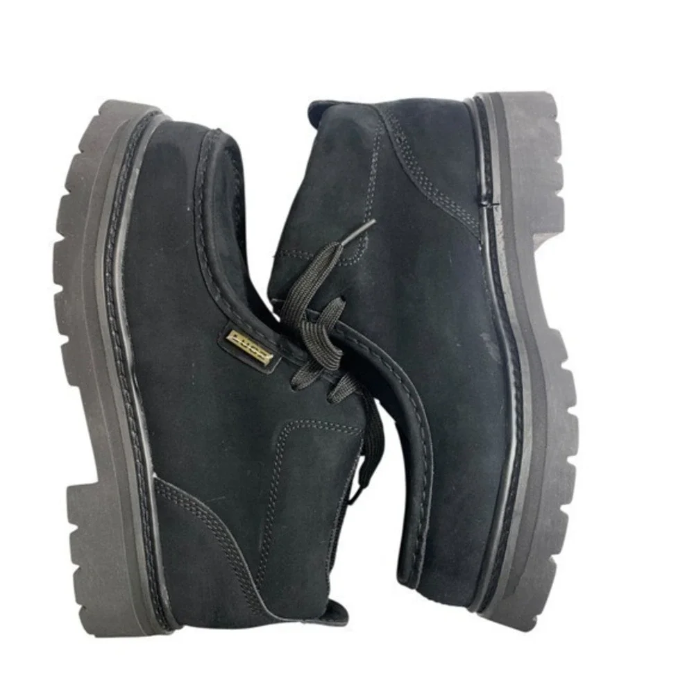 Lugz Black Suede Chukka Boots Mens Lug Sole Lace Up Ankle‎ Boots SZ 7.5